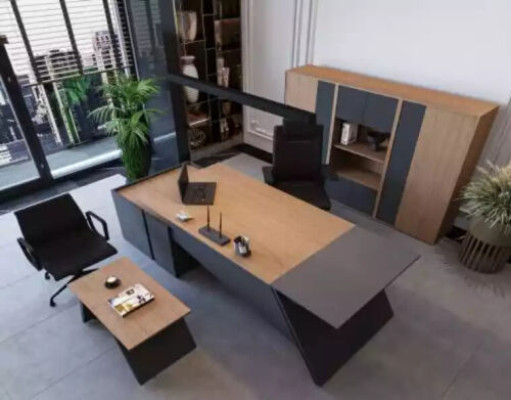 Luxury Office Furniture Set Desk Coffee Table Filing Cabinet 3-piece Set
