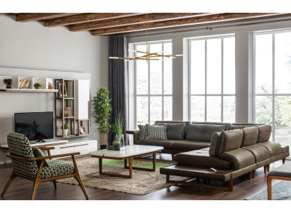 Stylish L-shaped corner sofa in modern and luxurious style