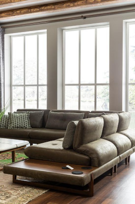 Stylish L-shaped corner sofa in modern and luxurious style