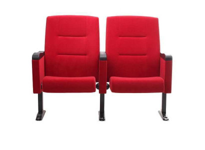 Art Deco Armchair Armchair Sofa 1-seater for Theater Design Luxury Red Textile New