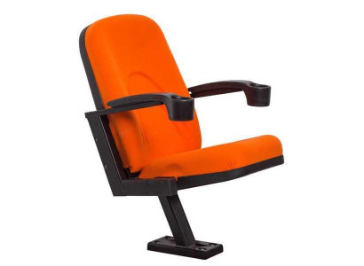 Modern armchair armchair sofa 1-seater for theater cinema design luxury orange textile