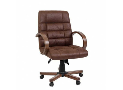 Computer chair brown executive chair faux leather padding office swivel chairs