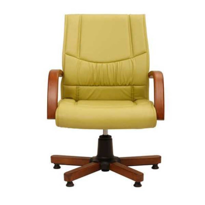 Computer Swivel Chair Modern Green Office Chair Upholstered Armchair Faux Leather Chair