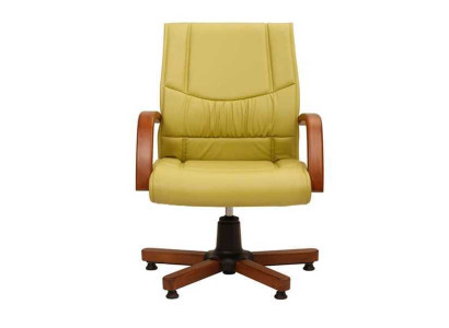 Computer Swivel Chair Modern Green Office Chair Upholstered Armchair Faux Leather Chair