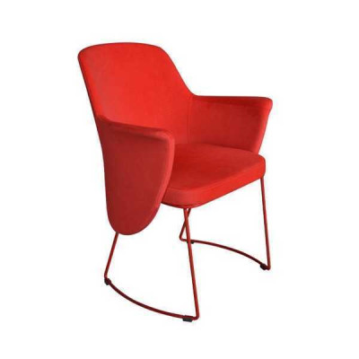 Modern dining room chair chair kitchen chair armchair seat fabric modern wood red