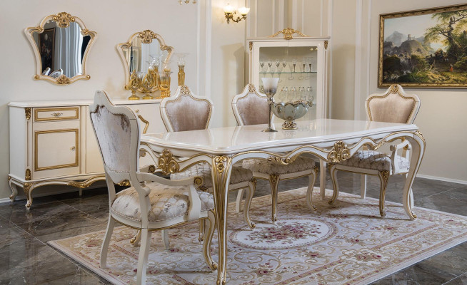 Dining room dining table chair set group set table suite luxury 5-piece set.