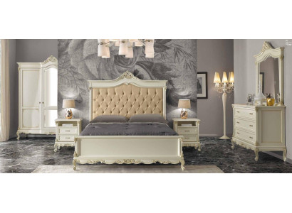 Italian Baroque style furniture bedroom 5-piece set bed dresser nightstands