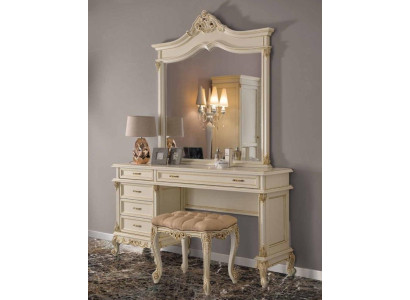 Baroque Rococo Dressing Table Console Tables + Stool Hairdressing Table Make Up Table Solid Wood