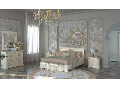 Bed, nightstand, dresser, 7-piece bedroom set, design luxury bedroom, solid wood.