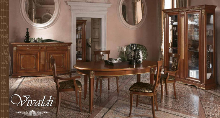Dining table set dining room living room wood baroque rococo Italian furniture