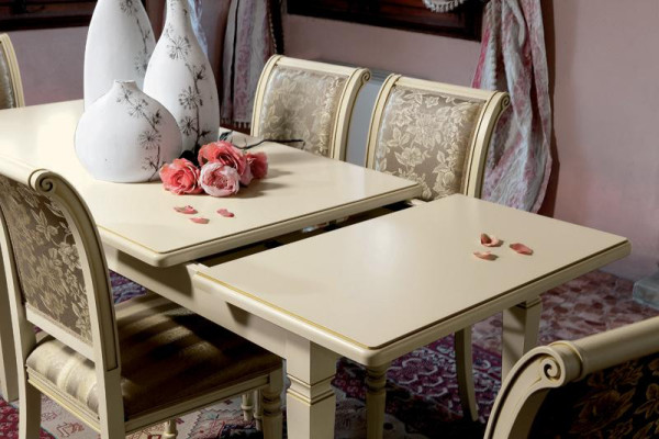Dining table + 4x chairs set dining room solid wood suite 5-piece set furniture