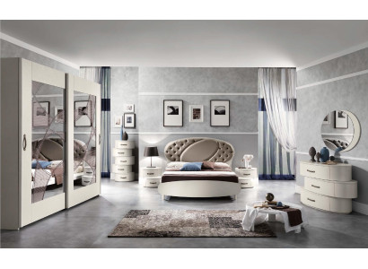 7-piece set bedroom bed nightstand dresser mirror wardrobe