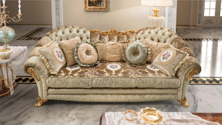 Design upholstery sofas textile relax modern suite beige seating suite 3+1+1 seat