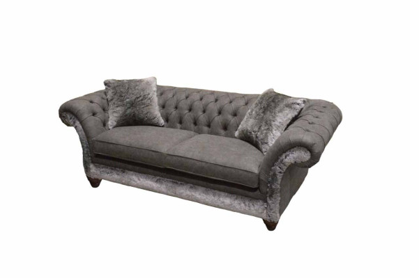 Chesterfield Sofa 3 Seater Upholstered Couch Classic Fabric Sofas Textile