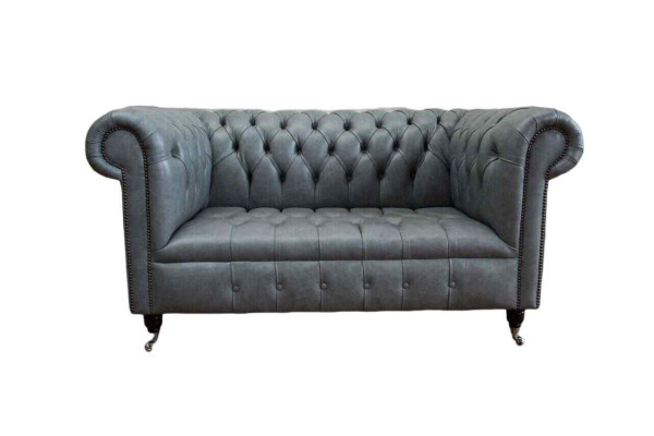 Chesterfield Sofa Couch Upholstered Sofas Classic 2-Seater Seat Leather