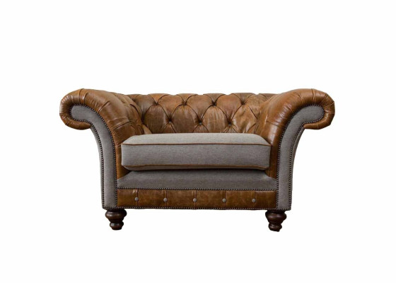 Design Chesterfield Armchair 1-Seater Couch Luxury Classic Textile Sofas