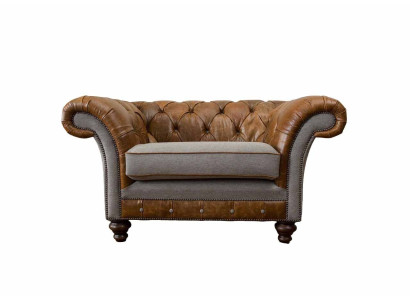 Design Chesterfield Armchair 1-Seater Couch Luxury Classic Textile Sofas