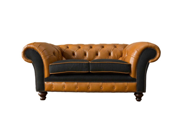 Chesterfield leather sofa couch upholstery 2-seater fabric sofas couches