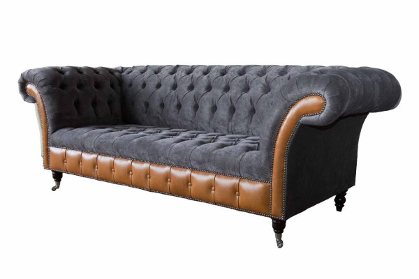 Design sofa 3-seater Chesterfield couch upholstery sofas three-seater new