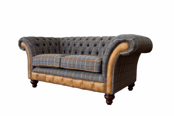 Chesterfield Sofa 2-Seater Design Couch Three-Seater Luxury Furniture Style Textile Sofas