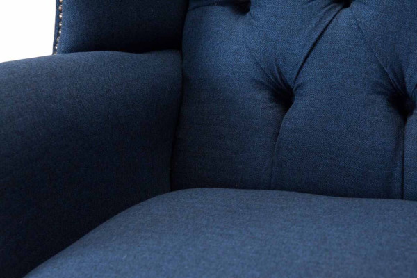 Chesterfield wingback chair relax armchair upholstered fabric textile 1 seat