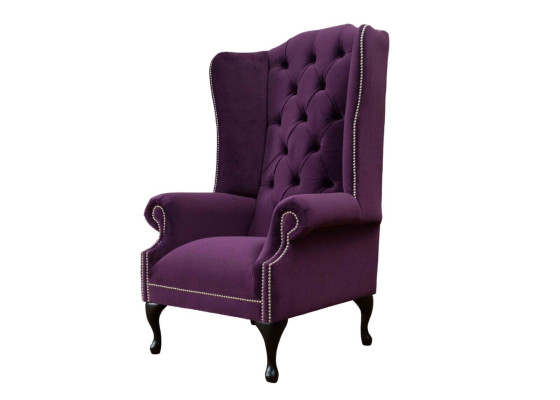 Wing chair armchair design upholstery sofa couch Chesterfield textile new