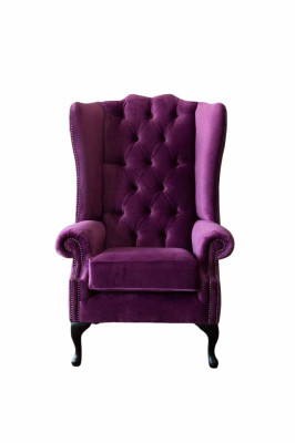 Chesterfield Design Armchair Upholstered Couch Wing Chair Single Seater