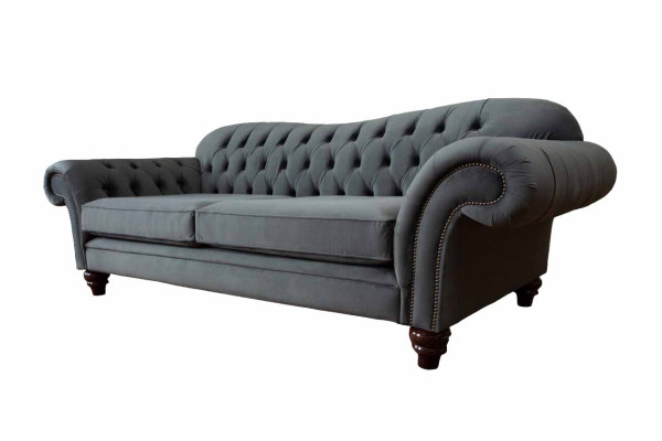 Chesterfield 3-seater textile design sofa couch upholstery couches luxury