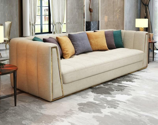 Leather sofa couch upholstery 3-2-1 seater coffee table 2x side table 6-piece set. New