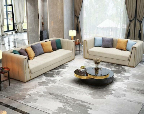Three-seater living landscape modern sofa 3-seater leather sofa designer