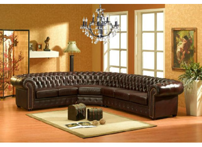 Classic Chesterfield corner couch upholstered corner leather sofa sectional corner suite