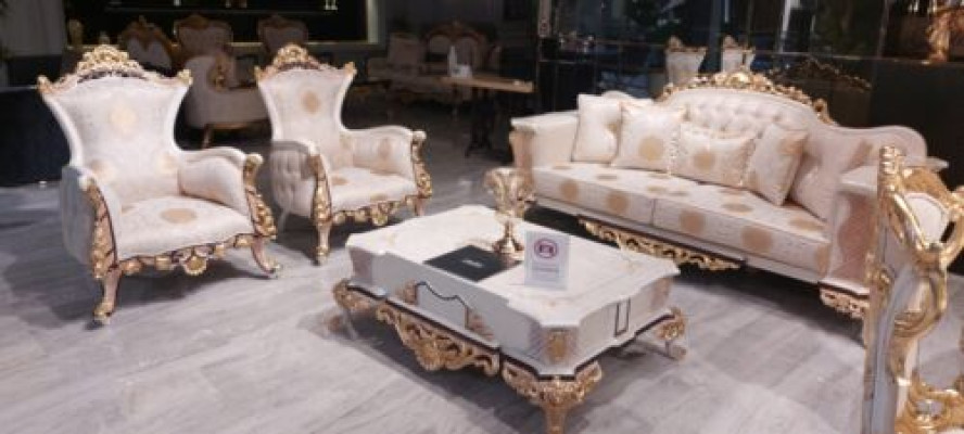 Luxury Chesterfield Set 3+3+1 Coffee Table Baroque Rococo Upholstery Suites