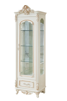Showcase white luxury living room furniture wood design glass cabinet showcase classical.