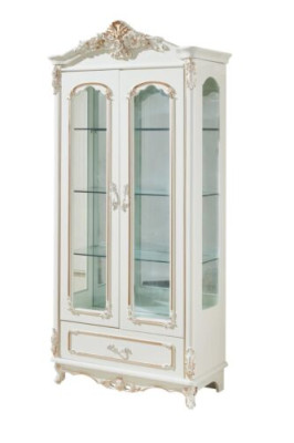 Showcase white luxury living room furniture wood glass design elegant classic