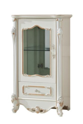 Showcase white luxury living room furniture wood glass design cabinet classic