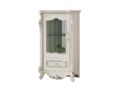 Showcase white luxury living room furniture wood glass design cabinet classic