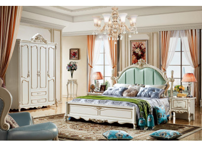 Bed Blue Beautiful Elegant Design Bedroom Upholstered Leather Beds
