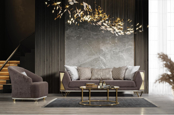 Sofa set 3+3+1 seater sofa armchair sofas modern brown new
