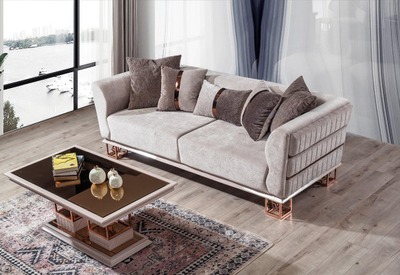 Sofa 3-seater modern couch sofas design sofa three-seater seat new brown