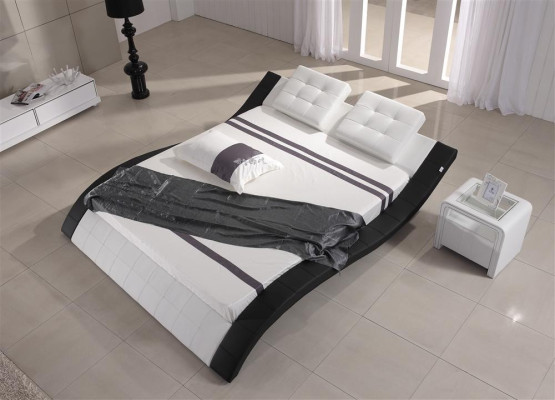 Luxury double hotel marriage beds wood bedroom leather bed upholstery