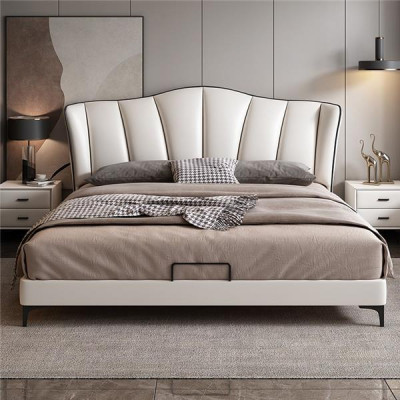 Beds Textile Hotel Luxury Upholstery Seat Leather Italian Designer Bed Bedroom