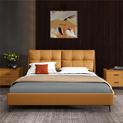 Beds Textile Leather Hotel Luxury Upholstery Velvet Fabric Designer Bed Bedroom