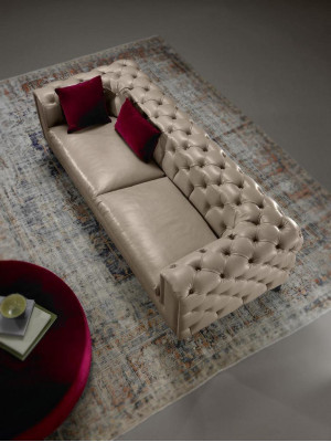 Luxurious 3+3 seater sofa set in beige by Chesterfield
