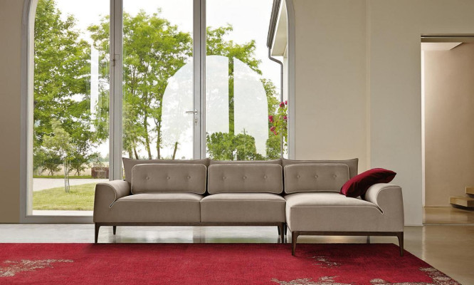 L-shaped sectional couch luxurious furniture sofa gray design living room furniture Italian