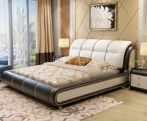 Design fabric furniture hotel green beds bedroom luxury box spring bed