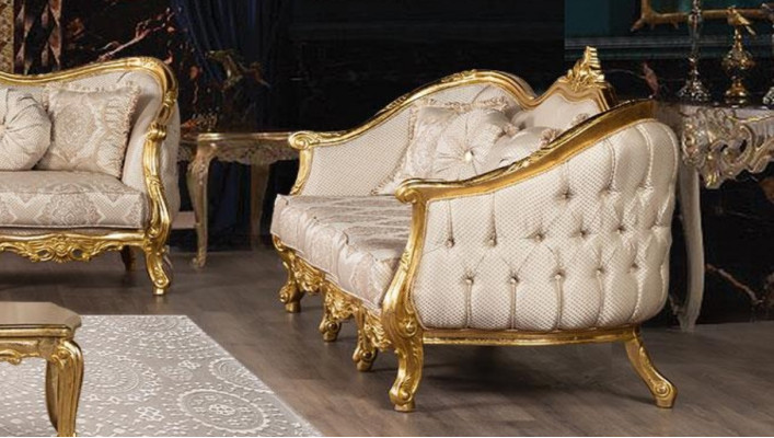 Sofa set 3+3 seater sofa sofas armchair seating suite fabric living room baroque