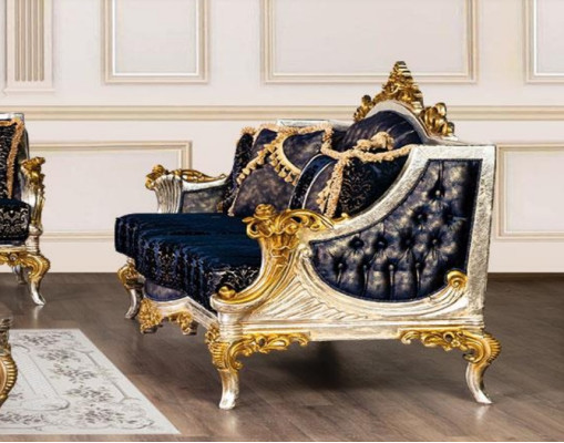 Three-seater sofa couch 3-seater sofa sofas fabric style baroque rococo classic new