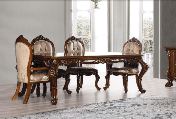 Dining table, wooden dining room table, baroque dining luxury furniture, new