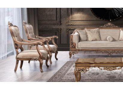 Armchair Wingback Chair Sofa Luxury Living Room Baroque Relax Upholstery Design Seating New