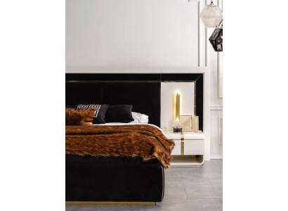 White nightstand luxury side table bedroom furniture storage modern